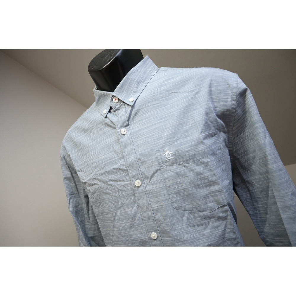 Original Penguin Button Up Dress Shirt Mens Large Heritage Slim Fit Excellent